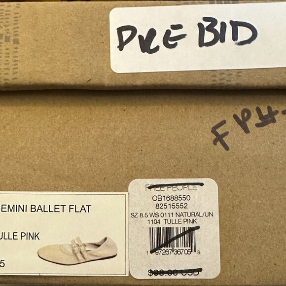 NWOT Free People Gemini Ballet Flats Tulle Pink size 8.5 - Picture 9 of 10